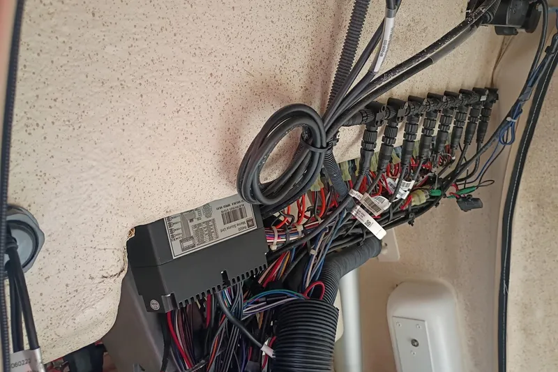 Slide: The Image of 2024 Sea Chaser 24 HFC boat wiring and electrical components detail. - 38