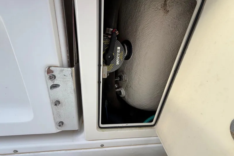 Slide: The Image of Interior view of 2011 Boston Whaler 285 Conquest boat cockpit with Garmin navigation. - 20