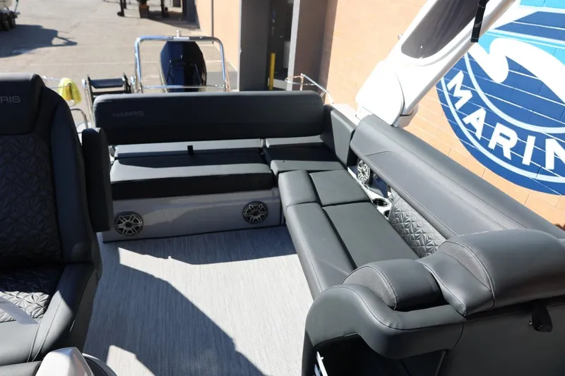 Slide: The Image of Open storage compartment on 2026 Harris Grand Mariner 250 boat. - 36