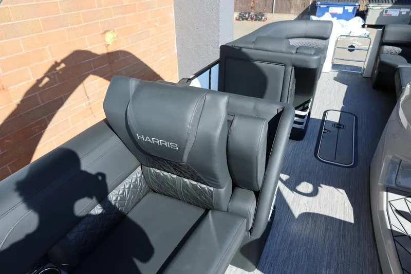 Slide: The Image of 2026 Harris Grand Mariner 250 interior with luxurious seating and modern design. - 37