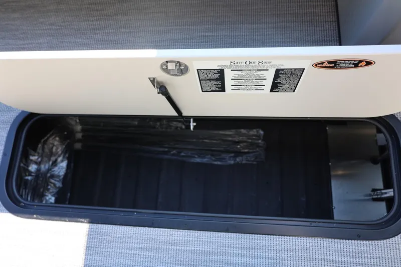 Slide: The Image of Speaker system on 2026 Harris Grand Mariner 250 boat with sleek seating design. - 43