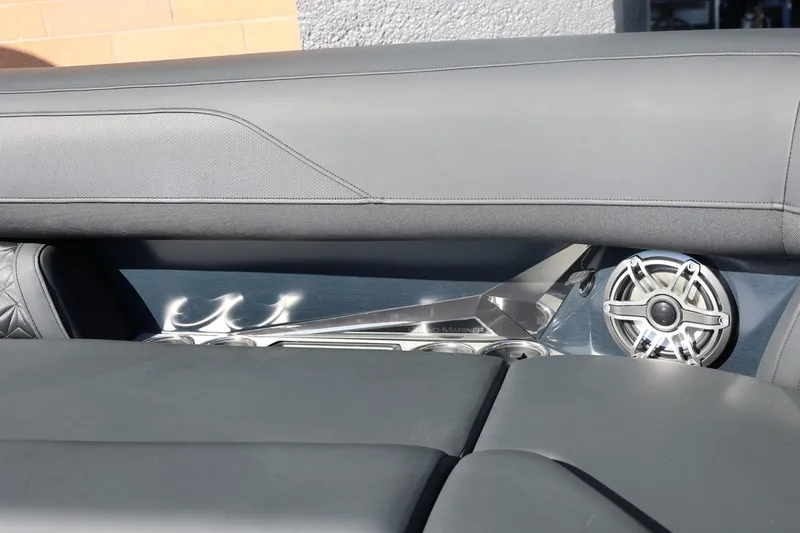 Slide: The Image of 2026 Harris Grand Mariner 250 interior with luxurious seating and modern design. - 49