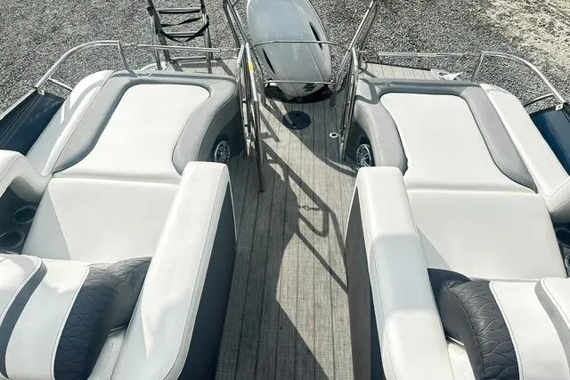 Slide: The Image of 2021 Godfrey Monaco 235RL Tri Toon boat with spacious seating and modern design. - 6