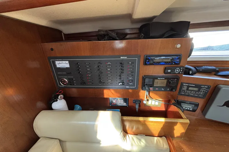 Slide: The Image of Control panel of a 1997 Beneteau Oceanis 400 sailboat interior. - 56