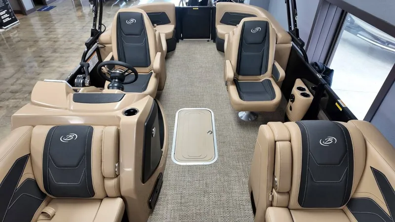 Slide: The Image of Interior of 2026 Barletta Cabrio 22QC with luxurious seating. - 24