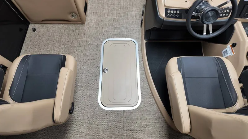 Slide: The Image of Interior of 2026 Barletta Cabrio 22QC with two seats and steering wheel. - 25