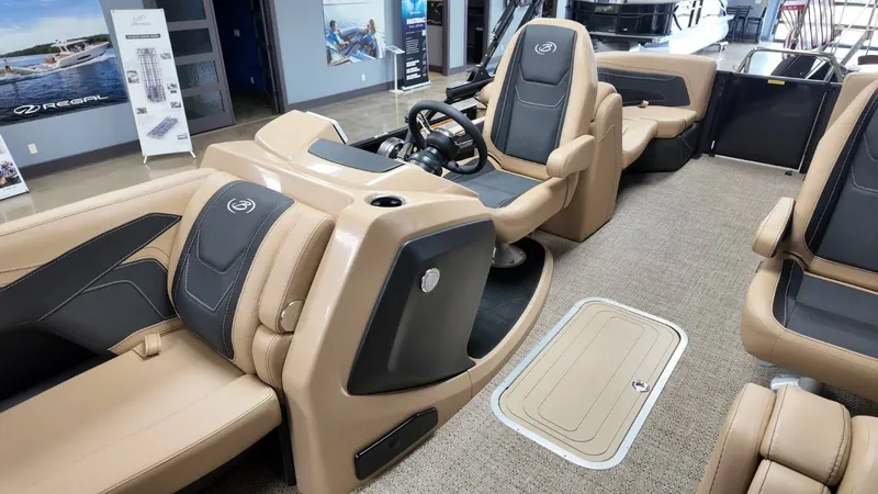 Slide: The Image of Interior of 2026 Barletta Cabrio 22QC with luxurious seating. - 27