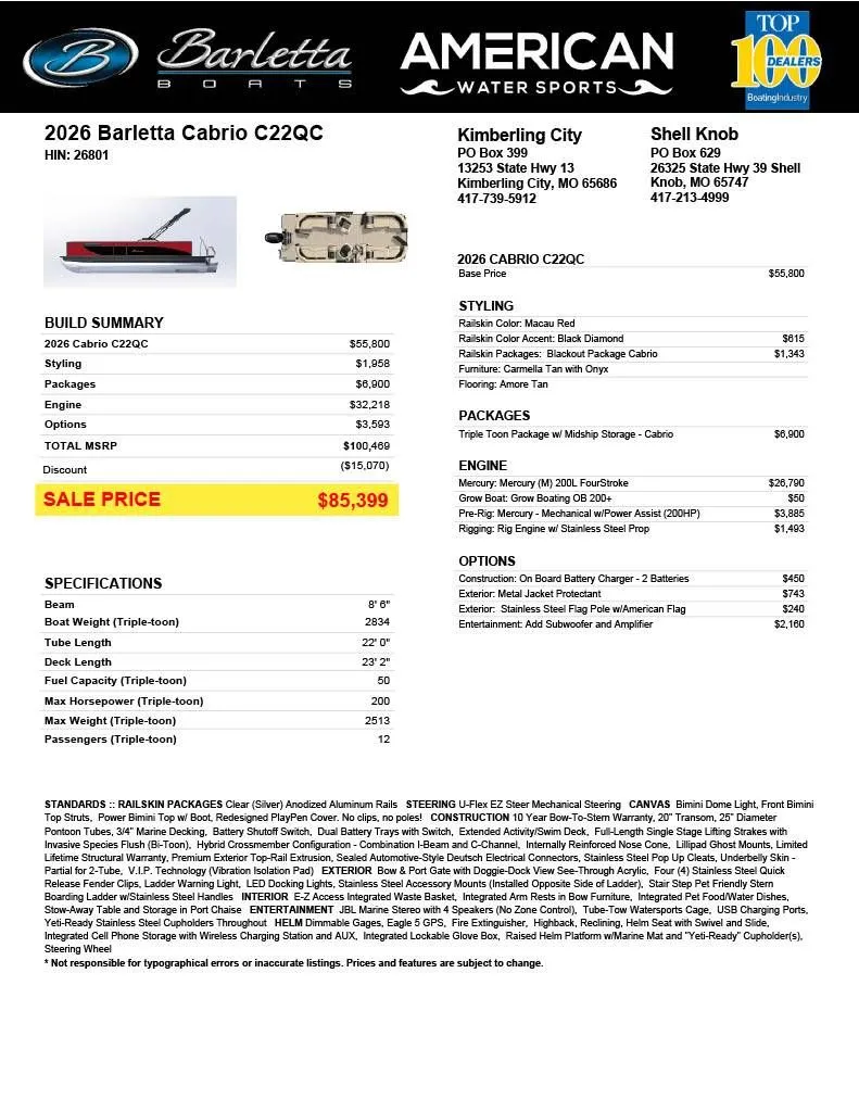 Slide: The Image of Barletta Cabrio 22QC 2026 - 50