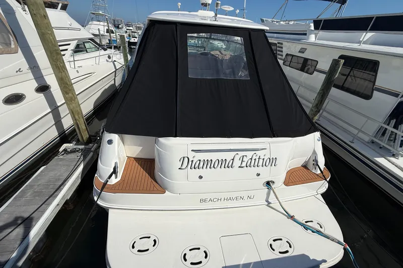 Slide: The Image of 2003 Sea Ray 460 Sundancer yacht, "Diamond Edition," docked in Beach Haven, NJ. - 11