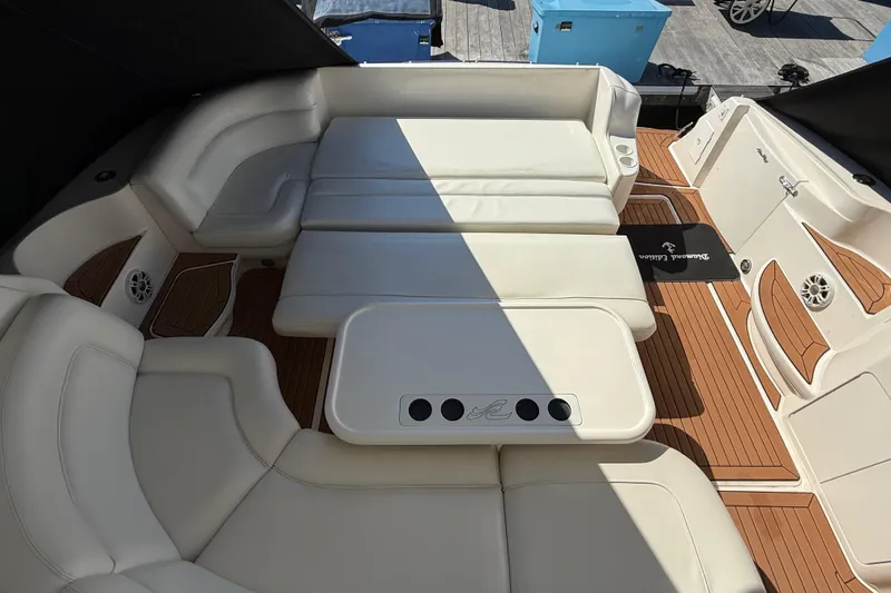 Slide: The Image of Luxurious 2003 Sea Ray 460 Sundancer yacht kitchen with sleek cabinetry and modern appliances. - 23