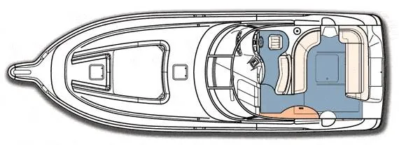 Slide: The Image of 2003 Sea Ray 460 Sundancer yacht interior with sink and seating area. - 9