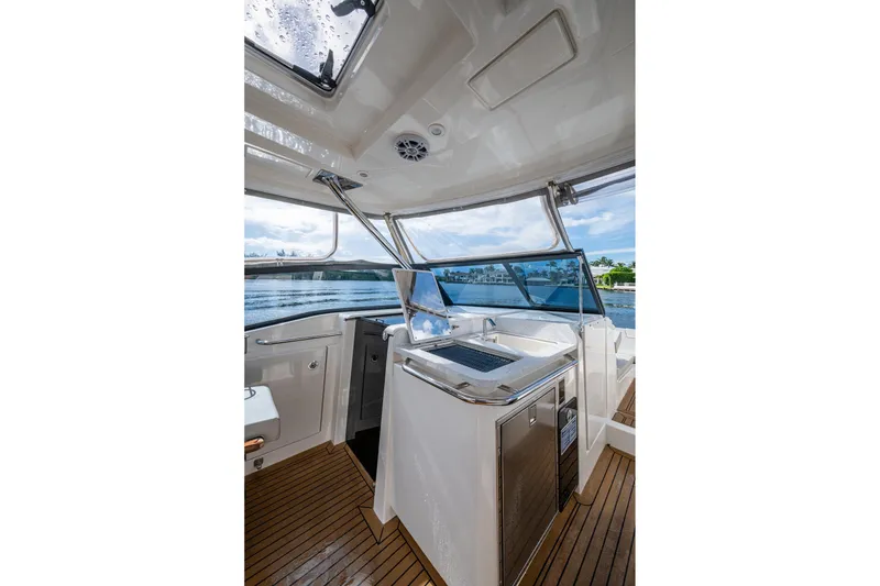 Slide: The Image of Interior view of 2023 Aquila 32 Power Cat, featuring sleek design and modern amenities. - 26