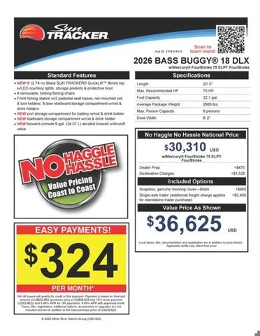Slide: The Image of Sun Tracker Bass Buggy 18 DLX 2026 - 10