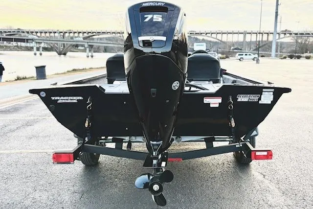 Slide: The Image of 2026 Tracker Pro Team 175 Crappie Edition boat deck with seating and controls. - 19