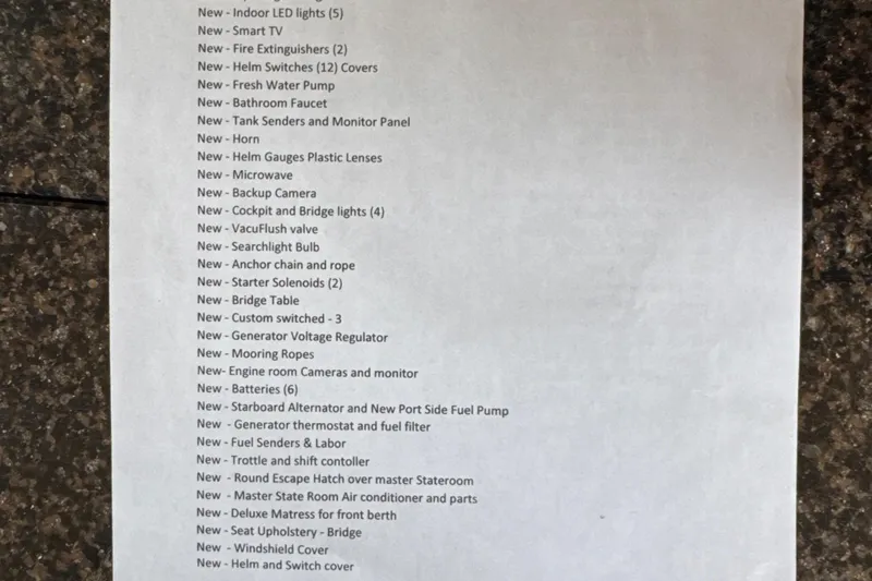 Slide: The Image of List of new features and upgrades for a 2006 Meridian 341 Sedan boat. - 47