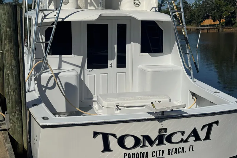 Slide: The Image of 1965 Hatteras 41 Convertible boat docked, Panama City Beach, FL. - 5