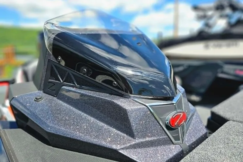 Slide: The Image of 2025 Ranger Z518 Cup-Equipped boat detail with sleek design and glossy finish. - 14