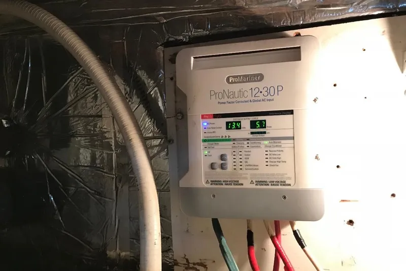 Slide: The Image of ProNautic 12-30P charger in 1986 Ocean Yachts 38 Super Sport engine room. - 17