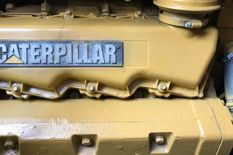 Slide: The Image of Caterpillar engine in 1986 Ocean Yachts 38 Super Sport boat. - 18