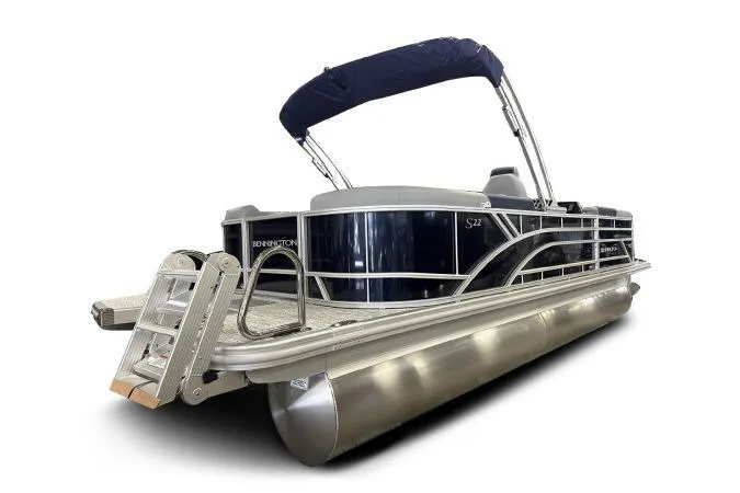 Slide: The Image of 2026 Bennington 22 SSRSE pontoon boat with sleek design and modern features. - 8