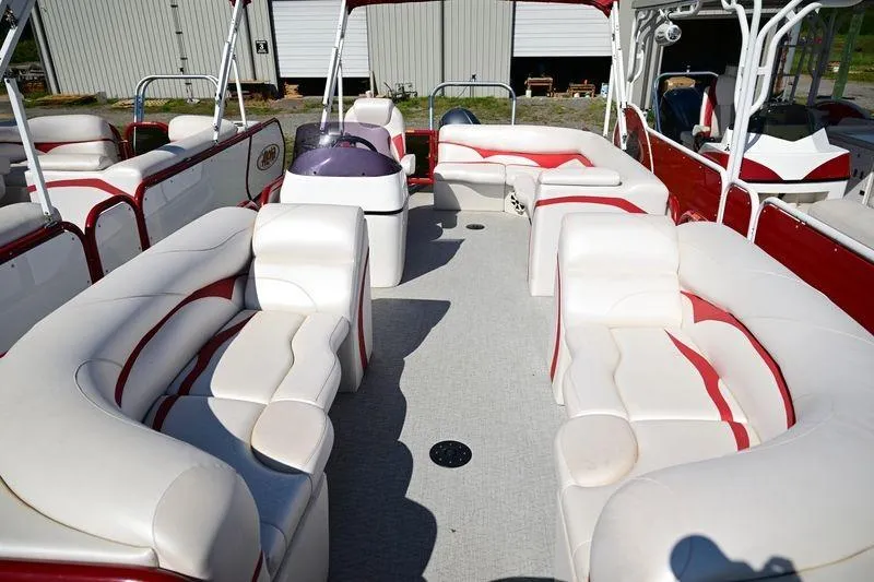 Slide: The Image of 2023 Aloha Pontoon Mahalo 23 with spacious seating and modern design. - 9
