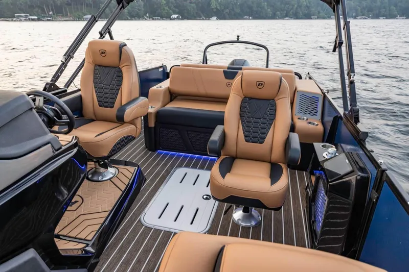 Slide: The Image of Luxurious interior of 2026 Premier 270 Intrigue RF boat with plush seating and modern design. - 7