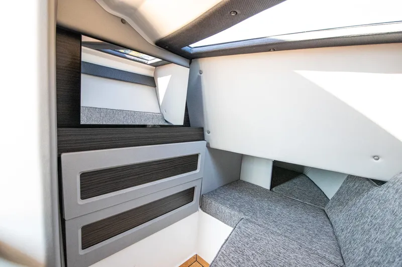 Slide: The Image of 2023 Cobalt R33 interior cabin with modern design and comfortable seating. - 40