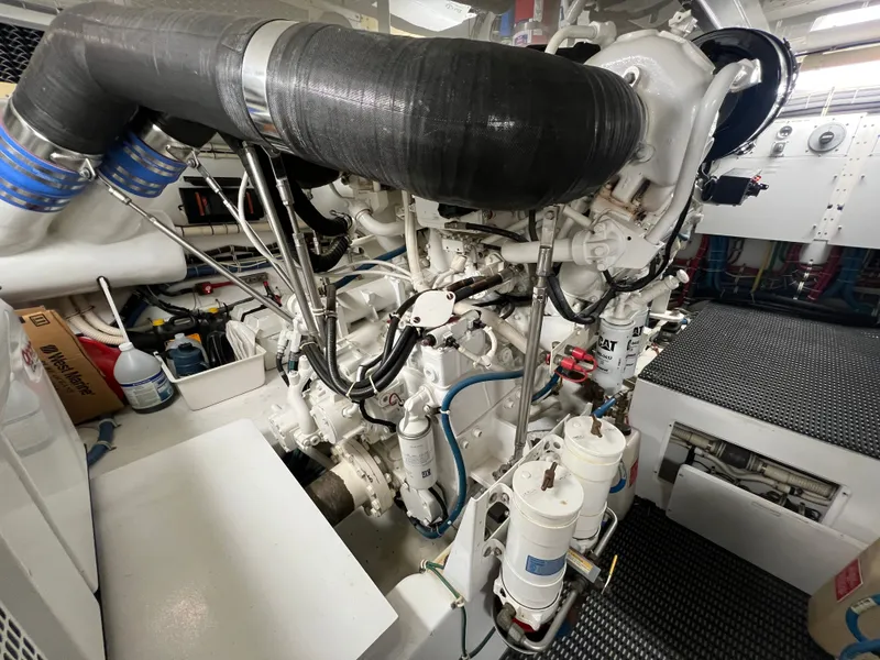 Slide: The Image of Engine room of 2008 Hatteras 64 Motor Yacht. - 20