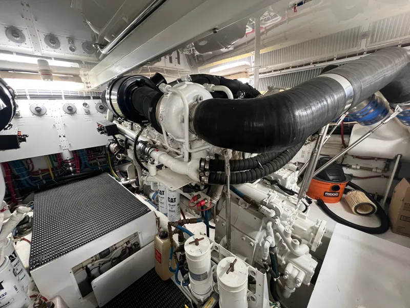 Slide: The Image of Engine room of 2008 Hatteras 64 Motor Yacht. - 21