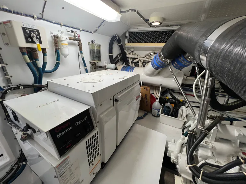 Slide: The Image of Engine room of 2008 Hatteras 64 Motor Yacht. - 24