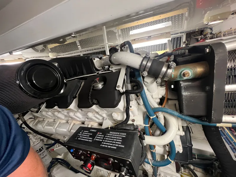 Slide: The Image of Engine room of a 2008 Hatteras 64 Motor Yacht. - 25
