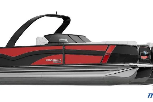 The Image of 2026 Premier 270 Super Sport boat, sleek red and black design, side view. - 0