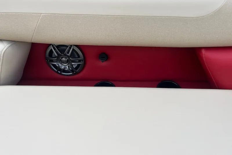 Slide: The Image of Interior of 2026 Godfrey SWEETWATER 2286 SB with speaker and cup holders. - 21