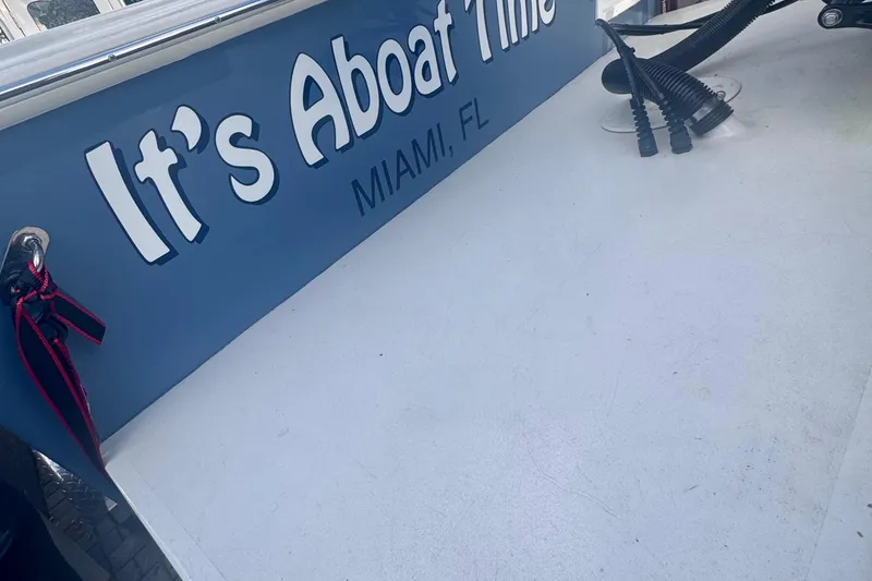 Slide: The Image of 2024 Parker 2320 Sport Cabin boat with "It's Aboat Time" name, Miami, FL. - 7