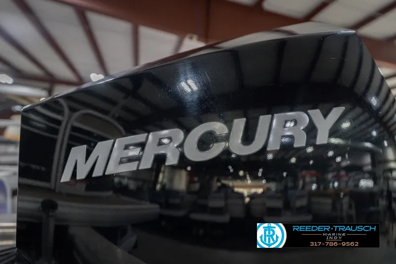 Slide: The Image of Mercury engine on 2020 Sun Tracker Party Barge 24 DLX at Reeder-Trausch Marine. - 52