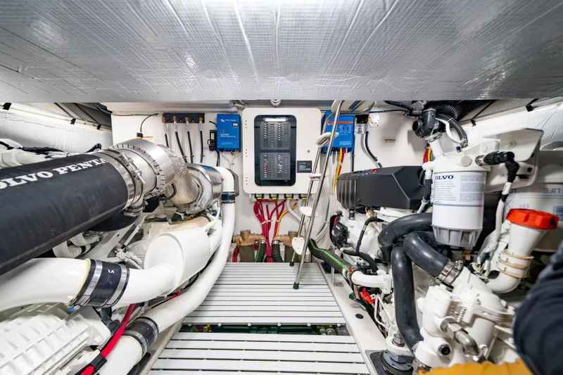 Slide: The Image of Manufacturer Provided Image: Engine room of 2025 Tiara Yachts EX 54, featuring advanced mechanical systems. - 21