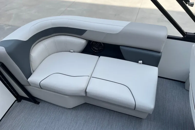 Slide: The Image of 2026 Godfrey Sweetwater 2086 SB boat interior with sleek, modern seating design. - 15