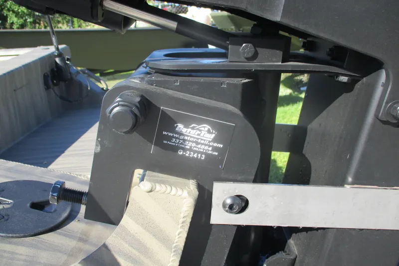 Slide: The Image of 2026 Gator Tail 1754 Extreme boat detail with visible branding and components. - 8