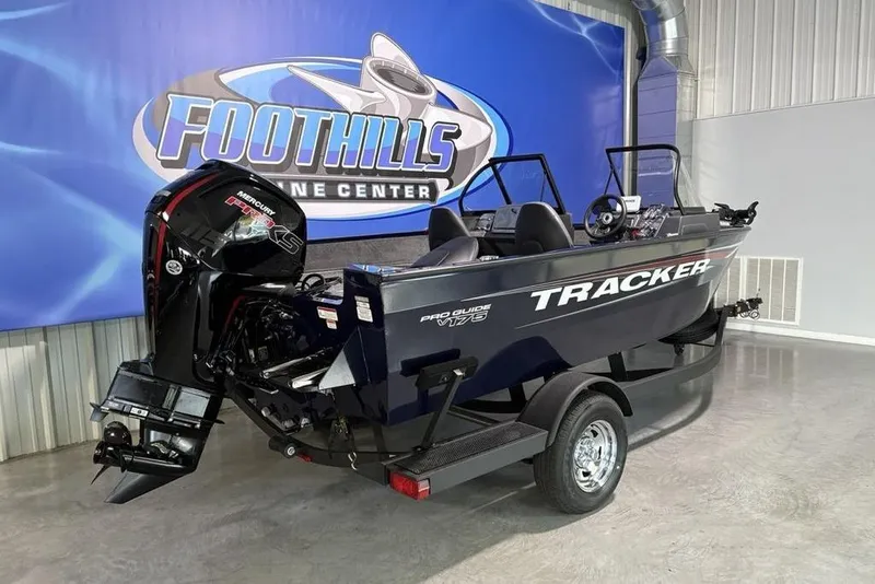 Slide: The Image of 2026 Tracker Pro Guide V-175 Combo boat displayed at Foothills Marine Center. - 3