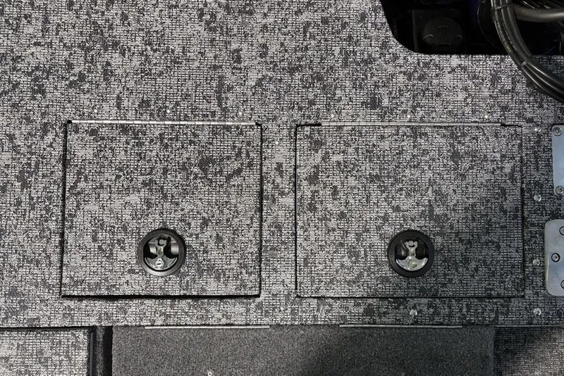 Slide: The Image of 2026 Tracker Pro Guide V-175 Combo boat deck with storage compartments. - 40