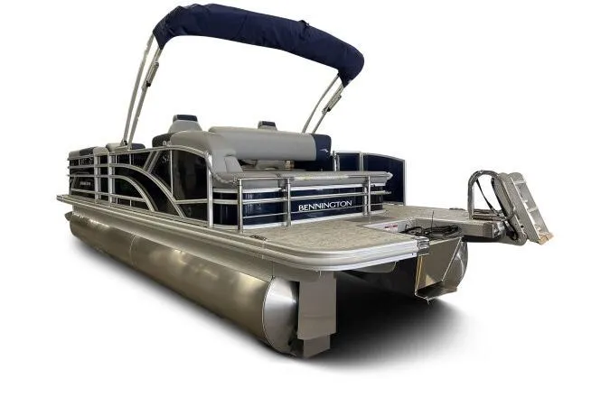 Slide: The Image of 2026 Bennington 23 SSBSF pontoon boat with sleek design and modern features. - 5