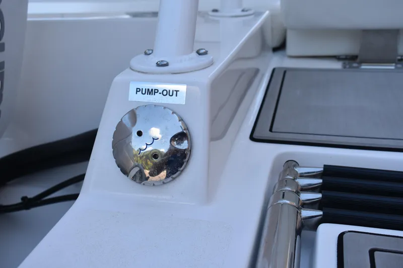 Slide: The Image of 2025 Sea Pro 245 Sandbar boat pump-out valve detail. - 22
