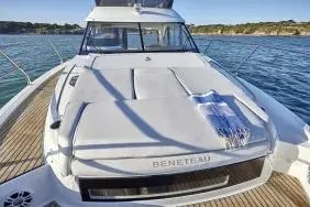 Slide: The Image of 2026 Beneteau Antares 12 yacht on water, showcasing sleek design and luxury features. - 10