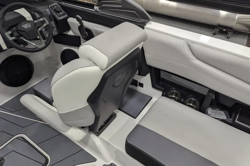 Slide: The Image of 2026 Malibu Wakesetter 22 LSV interior with sleek seating and modern dashboard design. - 15