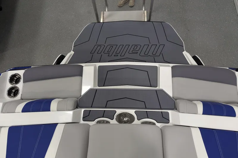 Slide: The Image of 2026 Malibu Wakesetter 22 LSV boat interior with sleek seating and modern design. - 7