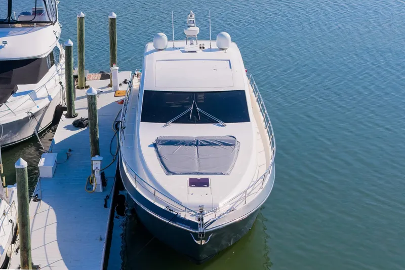 Slide: The Image of Luxury 2011 Uniesse 55S yacht docked at marina, aerial view. - 44