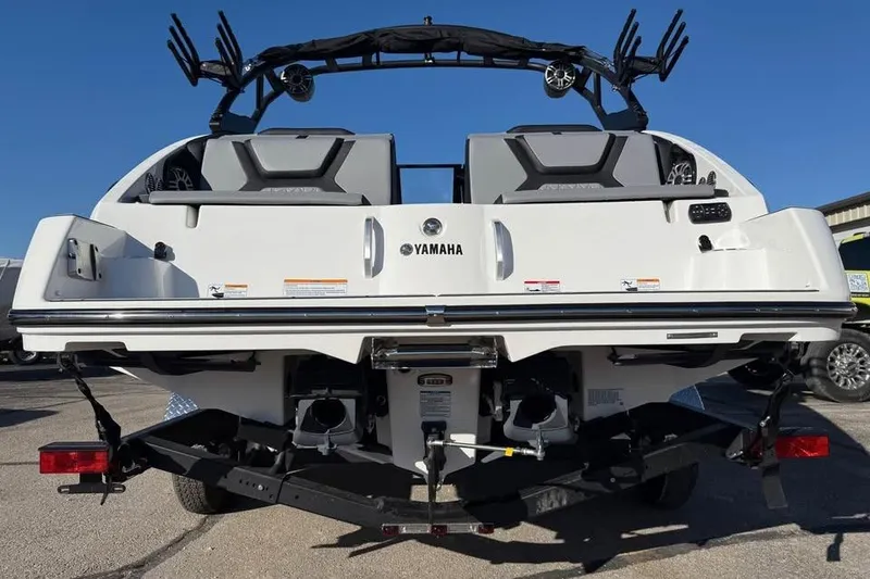 Slide: The Image of 2026 Yamaha Boats 222XD, rear view, showcasing sleek design and advanced features. - 4