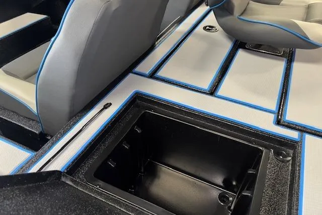 Slide: The Image of 2026 Xpress H20 Bass boat interior with storage compartment and seating. - 40