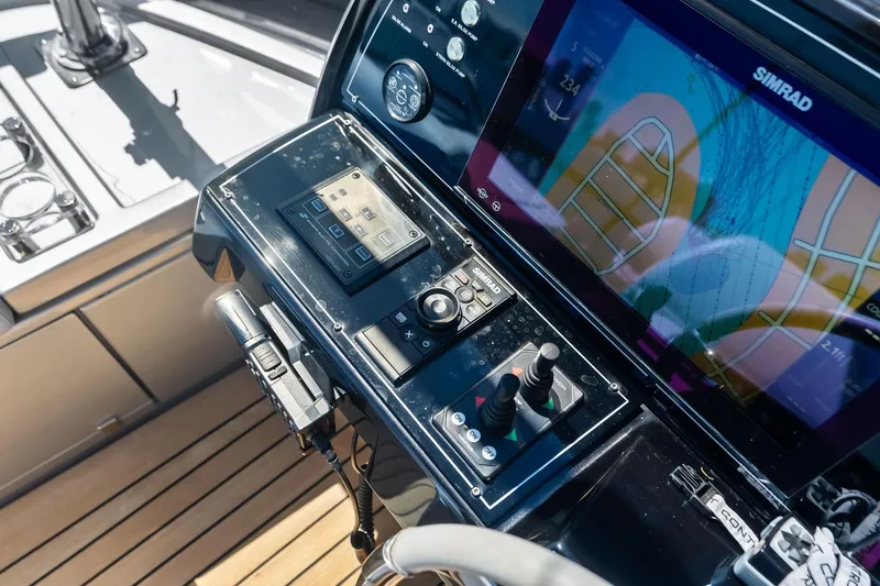 Slide: The Image of Control panel of 2023 Riva 76 PERSEO Super yacht with navigation display and controls. - 25
