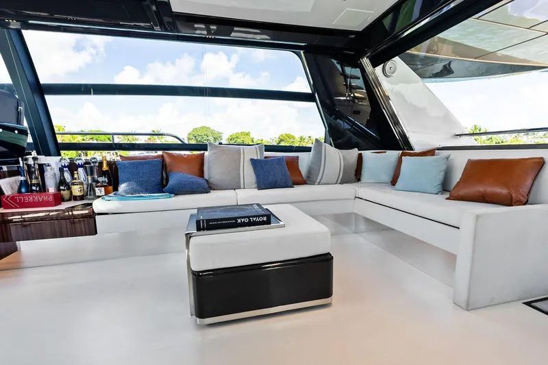 Slide: The Image of Luxurious interior of 2023 Riva 76 PERSEO Super yacht with elegant seating and decor. - 44